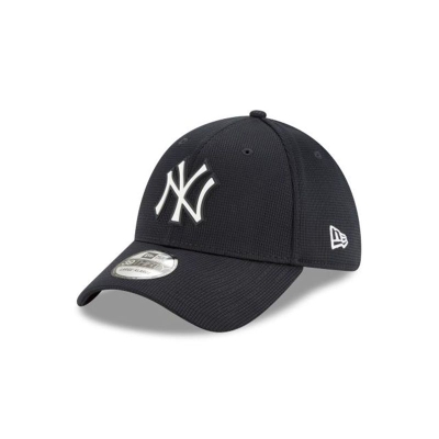Blue New York Yankees Hat - New Era MLB Clubhouse Collection 39THIRTY Stretch Fit Caps USA6805193